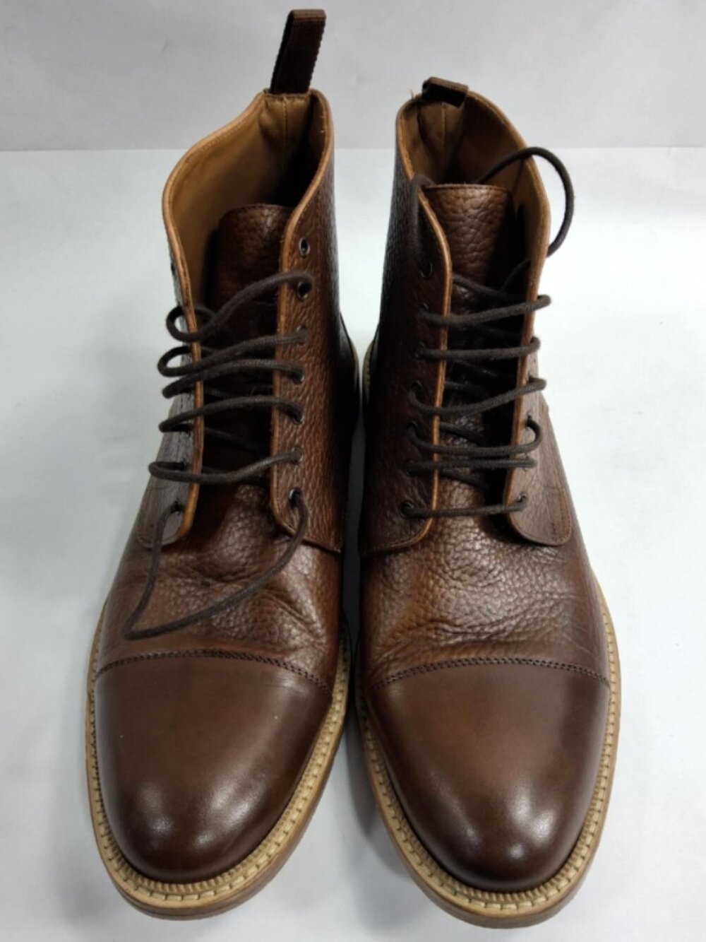 TAFT The Rome Boot Pebbled Leather Brown Handcrafted In Spain Men EU 44 US 11